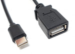 USB 3.1 Kabel 15 cm Typ C Stecker zu 2.0 A Buchse in Schwarz | System-S