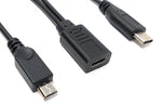 USB 3.1 Y Kabel 25 cm Typ C Buchse zu Typ C und 2.0 Micro B Stecker | System-S