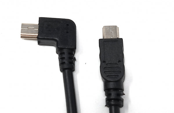 USB 2.0 Kabel 20 cm Mini B Stecker zu Stecker Winkel Adapter in Schwarz | System-S
