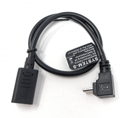 USB 3.1 Kabel 25 cm Typ C Buchse zu Micro B Stecker Winkel Adapter in Schwarz | System-S