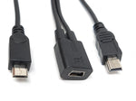 USB 2.0 Y Kabel 25 cm Mini B Buchse zu Mini B und Micro B Stecker Adapter | System-S