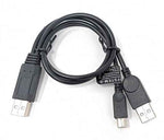 USB 2.0 Y Kabel 25cm Typ A Stecker zu Typ A und Micro B Stecker Adapter Schwarz | System-S