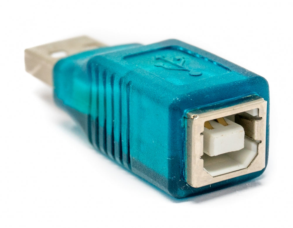USB 2.0 Adapter Typ A Stecker zu Typ B Buchse Kabel in Türkis | System-S