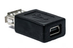 USB 2.0 Adapter Typ A Buchse zu Mini B Buchse Kabel in Schwarz | System-S
