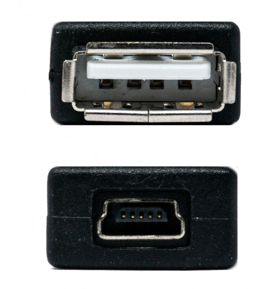 USB 2.0 Adapter Typ A Buchse zu Mini B Buchse Kabel in Schwarz | System-S