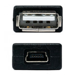 USB 2.0 Adapter Typ A Buchse zu Mini B Buchse Kabel in Schwarz | System-S