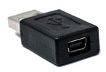 USB 2.0 Adapter Typ A Stecker zu Mini Buchse Kabel in Schwarz | System-S