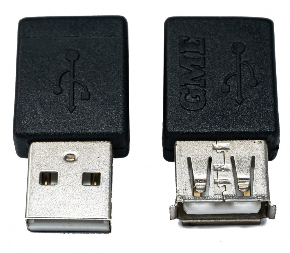 USB 2.0 Adapter Typ A Stecker zu Buchse Winkel Kabel in Schwarz | System-S