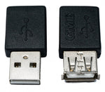 USB 2.0 Adapter Typ A Stecker zu Buchse Winkel Kabel in Schwarz | System-S