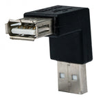 USB 2.0 Adapter Typ A Stecker zu Buchse Winkel Kabel in Schwarz | System-S