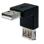 USB 2.0 Adapter Typ A Stecker zu Buchse Winkel Kabel in Schwarz | System-S