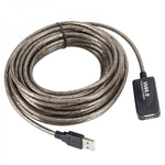 USB 2.0 Kabel 15 m Typ A Stecker zu Buchse Kabel in Grau | System-S