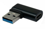 USB 3.1 Adapter Typ C Buchse zu 3.0 Typ A Stecker Winkel Kabel in Schwarz | System-S
