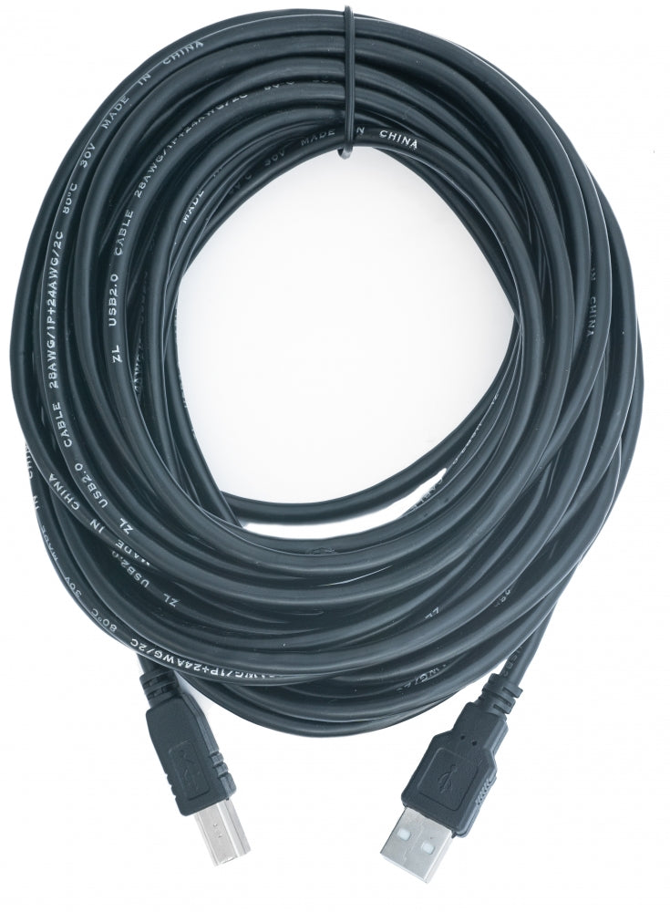 USB 2.0 Kabel 10 m Typ B Stecker zu Typ A Stecker Kabel Ladekabel in Schwarz | System-S