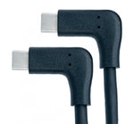 USB 3.1 Gen 2 Kabel 100 cm Typ C Stecker zu Stecker 2x Winkel in Schwarz | System-S