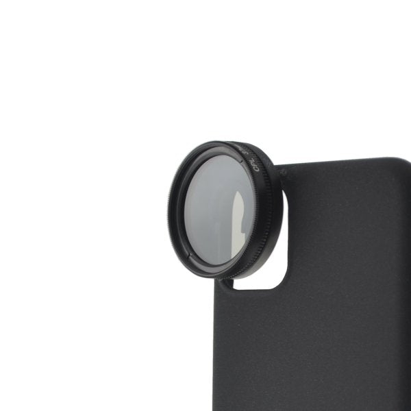 CPL Filter 37 mm Circular Polarizer Linse in Schwarz mit Hülle für iPhone 12 Pro | System-S