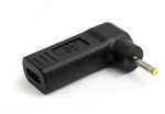 USB 3.1 Adapter Typ C Buchse zu DC 20V 5,5 x 2,5 mm Stecker Winkel Kabel Schwarz | System-S