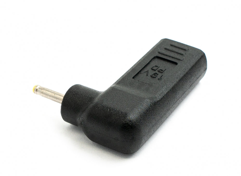 USB 3.1 Adapter Typ C Buchse zu DC 20V 5,5 x 2,5 mm Stecker Winkel Kabel Schwarz | System-S