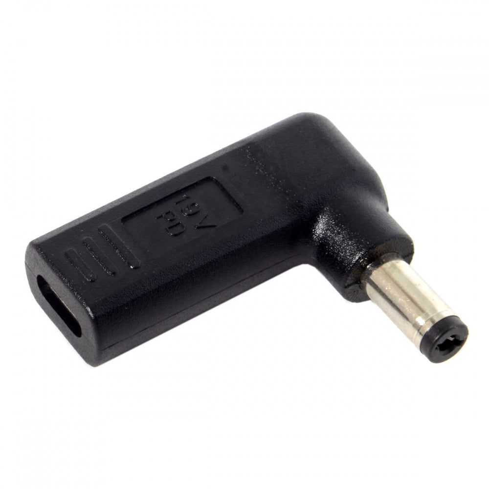 USB 3.1 Adapter Typ C Buchse zu DC 20V 5,5 x 2,1 mm Stecker Winkel Kabel | System-S