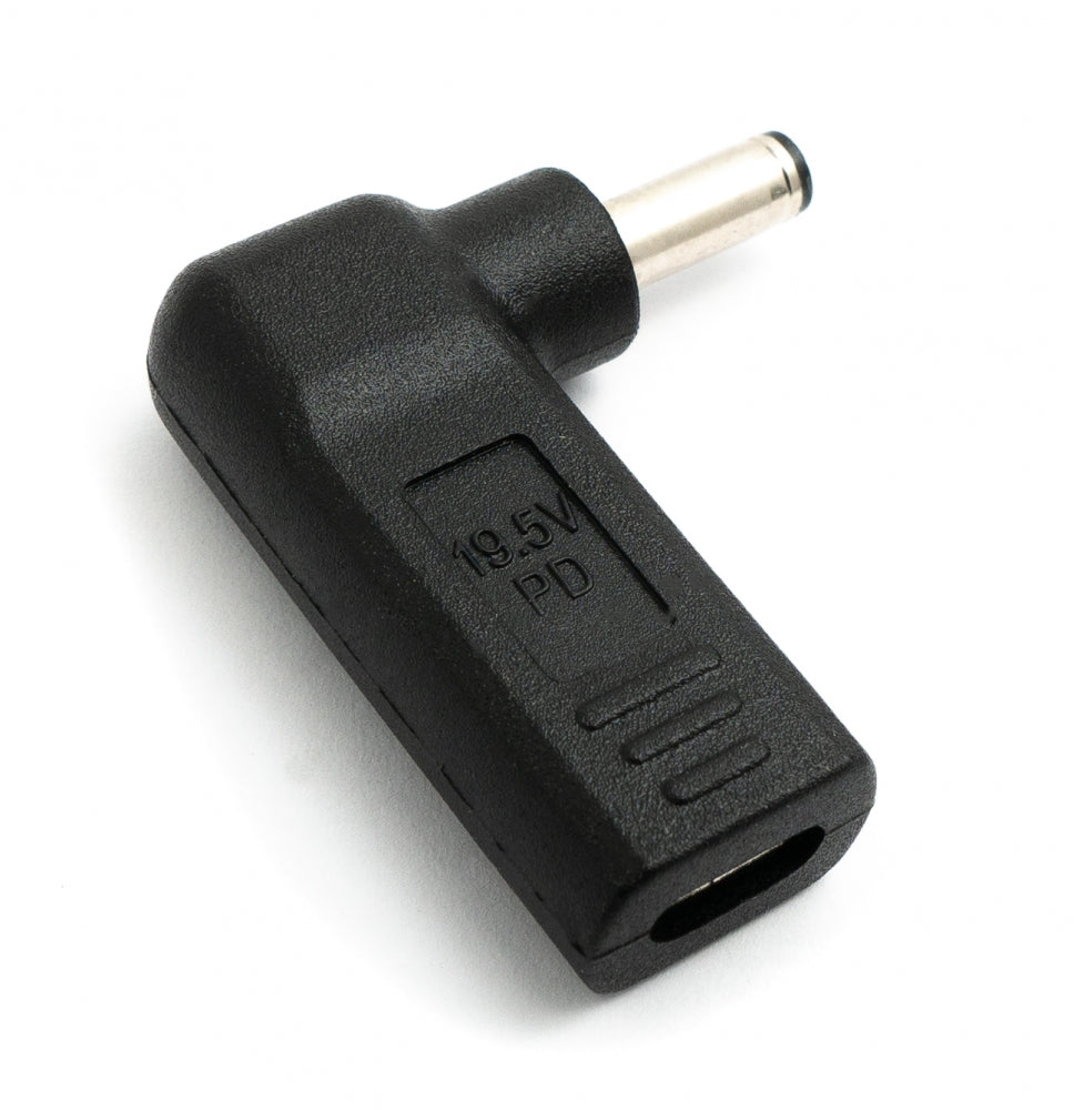 USB 3.1 Adapter Typ C Buchse zu DC 20V 4,5 x 3,0 mm Stecker Winkel Kabel Schwarz | System-S