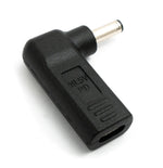 USB 3.1 Adapter Typ C Buchse zu DC 20V 4,5 x 3,0 mm Stecker Winkel Kabel Schwarz | System-S
