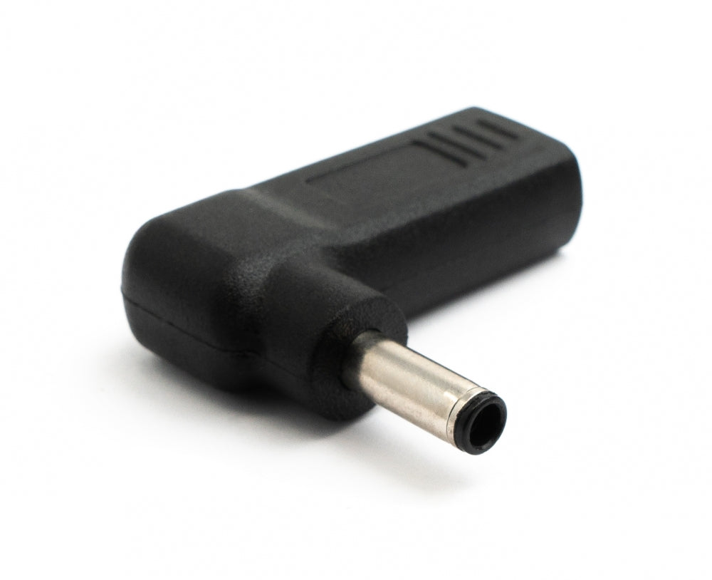 USB 3.1 Adapter Typ C Buchse zu DC 20V 4,5 x 3,0 mm Stecker Winkel Kabel Schwarz | System-S