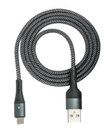 USB 2.0 Kabel 1m Micro B Stecker zu 2.0 Typ A Stecker geflochten Schwarz | System-S