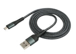 USB 2.0 Kabel 1m Micro B Stecker zu 2.0 Typ A Stecker geflochten Schwarz | System-S