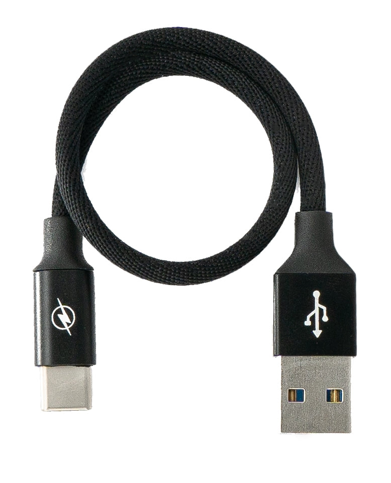 USB 3.1 Kabel 25cm Typ C Stecker zu 30 Typ A Stecker geflochten Adapter Schwarz | System-S