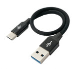 USB 3.1 Kabel 25cm Typ C Stecker zu 30 Typ A Stecker geflochten Adapter Schwarz | System-S