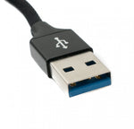 USB 3.1 Kabel 25cm Typ C Stecker zu 30 Typ A Stecker geflochten Adapter Schwarz | System-S
