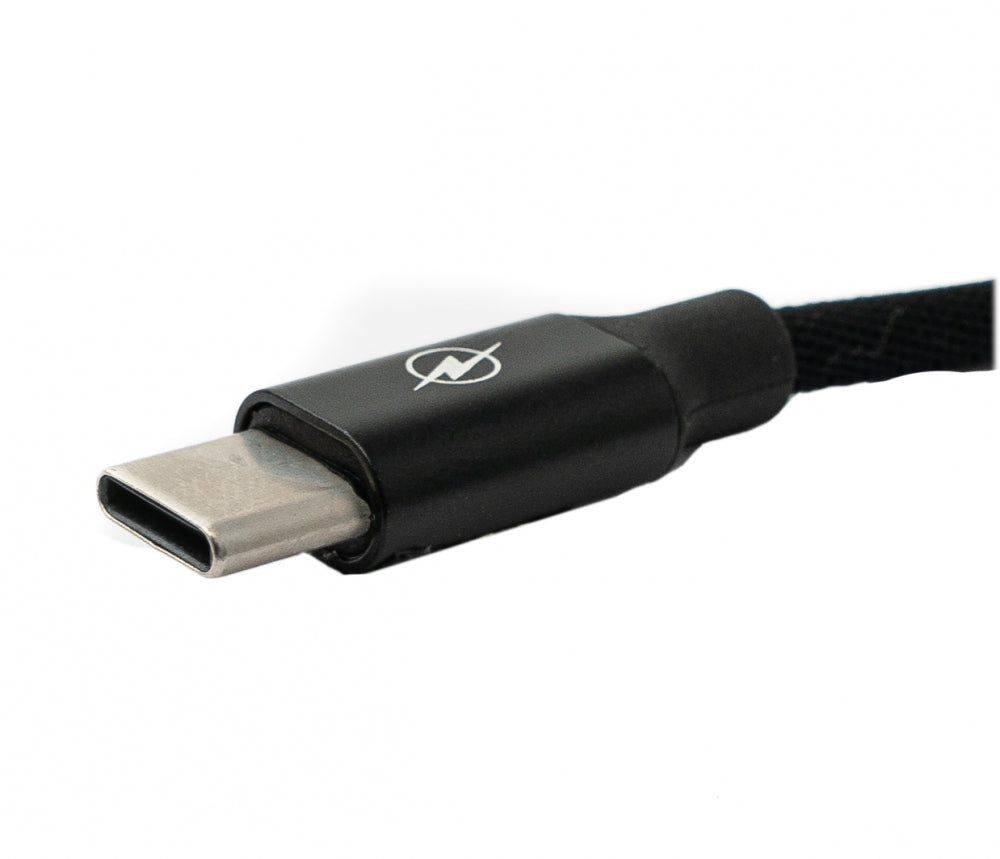 USB 3.1 Kabel 25cm Typ C Stecker zu 30 Typ A Stecker geflochten Adapter Schwarz | System-S