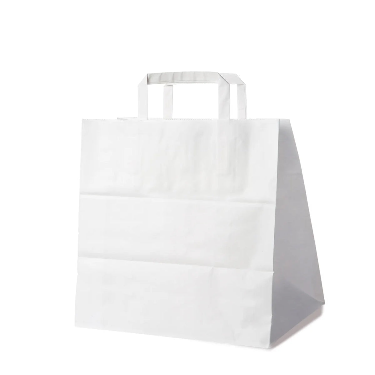 Papiertragetasche weiß 32+21 x 33 cm – 50 Stück
