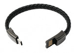 USB 3.1 Armband Kabel 22,5 cm Typ C Stecker zu 2.0 Typ A Stecker Adapter Schwarz | System-S
