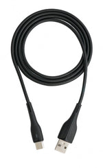 USB 3.1 Kabel 1 m Typ C Stecker zu 2.0 Typ A Stecker geflochten in Schwarz | System-S