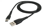 USB 3.1 Kabel 1 m Typ C Stecker zu 2.0 Typ A Stecker geflochten in Schwarz | System-S