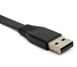 USB 3.1 Kabel 1 m Typ C Stecker zu 2.0 Typ A Stecker austauschbar flach Schwarz | System-S