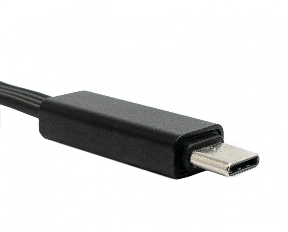USB 3.1 Kabel 1 m Typ C Stecker zu 2.0 Typ A Stecker austauschbar flach Schwarz | System-S