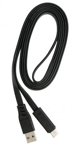 USB 3.1 Kabel 1 m Typ C Stecker zu 2.0 Typ A Stecker austauschbar flach Schwarz | System-S