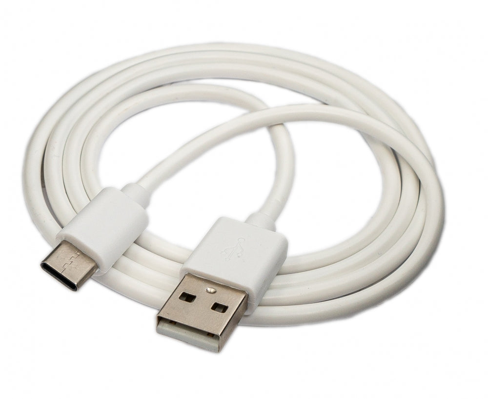USB 3.1 Kabel 1 m Typ C Stecker zu 2.0 Typ A Stecker aus TPE in Weiß | System-S