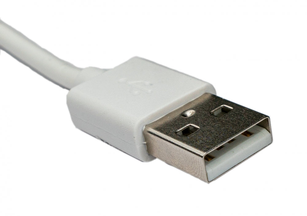 USB 3.1 Kabel 1 m Typ C Stecker zu 2.0 Typ A Stecker aus TPE in Weiß | System-S