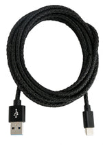 USB 3.1 Kabel 2 m Typ C Stecker zu 3.0 Typ A Stecker geflochten Schwarz | System-S
