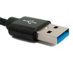 USB 3.1 Kabel 2 m Typ C Stecker zu 3.0 Typ A Stecker geflochten Schwarz | System-S