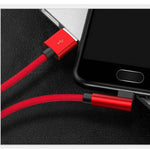 USB 2.0 Kabel 25 cm Micro B Stecker zu 2.0 A Stecker Winkel geflochten in Rot | System-S