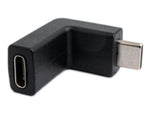 USB 3.1 Adapter Typ C Stecker zu Buchse Winkel Kabel in Schwarz | System-S