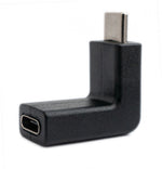 USB 3.1 Adapter Typ C Stecker zu Buchse Winkel Kabel in Schwarz | System-S