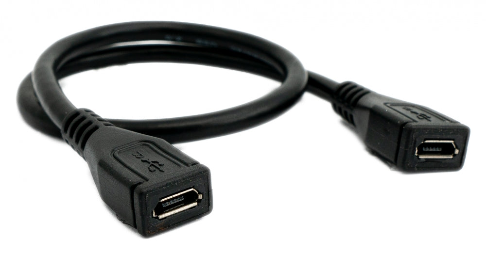 USB 2.0 OTG Kabel 30 cm Micro B Buchse zu Buchse in Schwarz | System-S