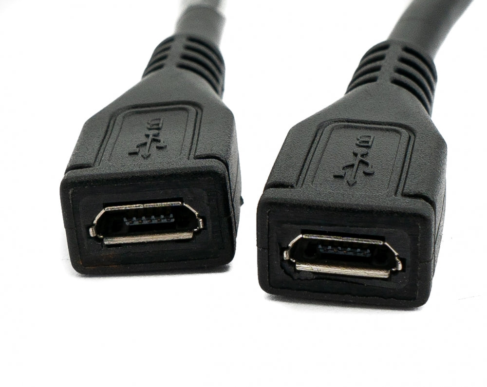 USB 2.0 OTG Kabel 30 cm Micro B Buchse zu Buchse in Schwarz | System-S