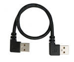 USB 2.0 Kabel 30 cm Typ A Stecker zu Stecker Winkel in Schwarz | System-S