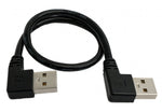USB 2.0 Kabel 30 cm Typ A Stecker zu Stecker Winkel in Schwarz | System-S